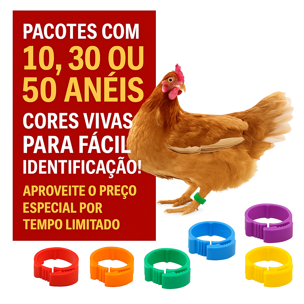 Anilhas de Identificação Ajustáveis para Aves