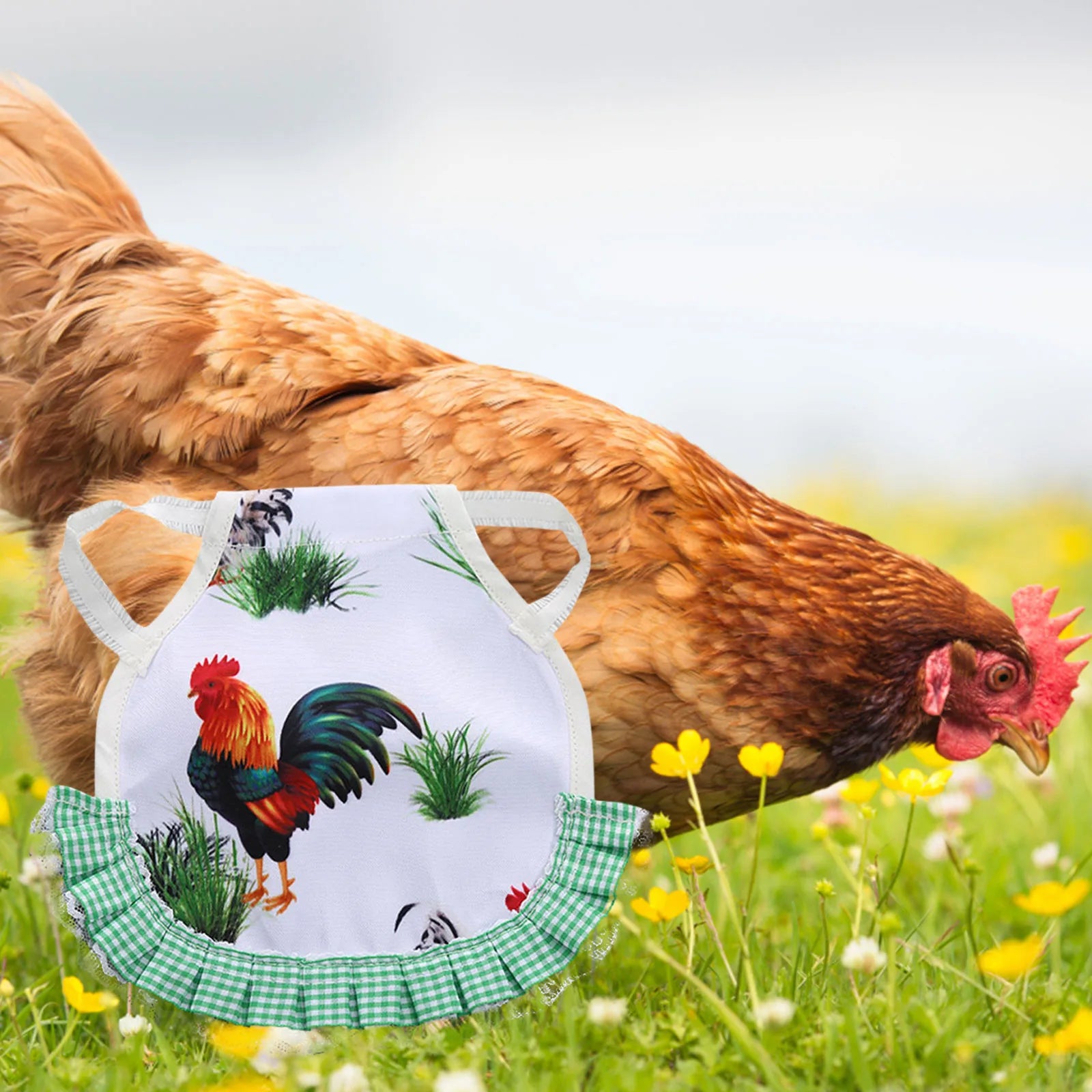 1PC Hen Apron Elastic Chicken Saddle Feather Protector Adjustable Pet Clothes Birds Chicken Dress Poultry Apron for Cold Weather